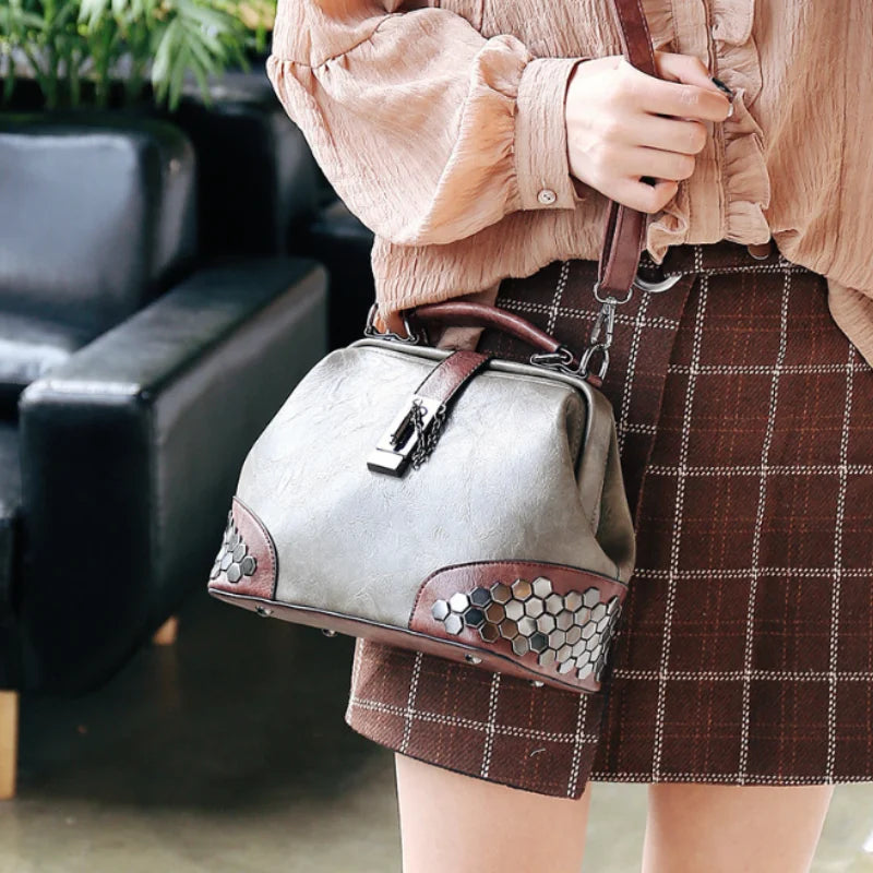 Women's Shoulder Bag Women's Handbag Fashion Purse Vintage Leather Bag Large Capacity Handbag Inclined Shoulder Bag Mom's Bag