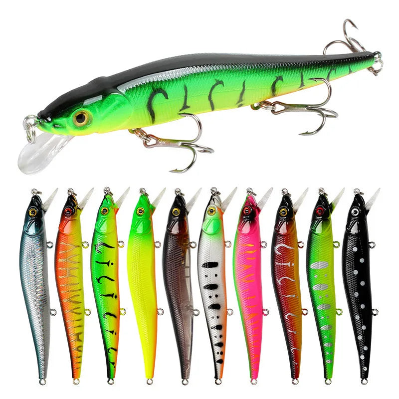 Fishing Lure 11.5cm/14g Artificial Bionic Swing Hard Bait Tackle 3D Eyes Hook Wobbler Carp Fishing Pesca for Bass Pike 5/10Pcs