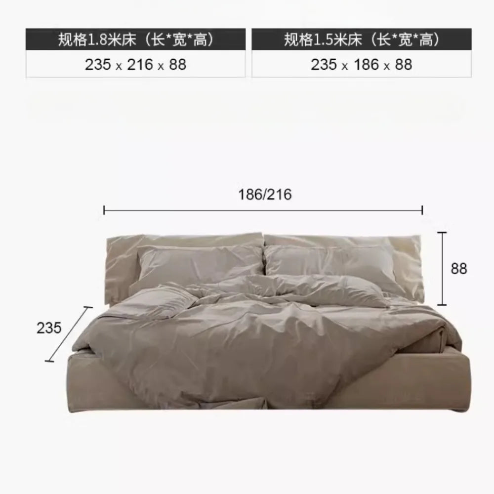 European Unique Beds Minimalist Aesthetic Nightstands Double Bed Loft Upholstery Muebles Para El Hogar Furniture Decoration