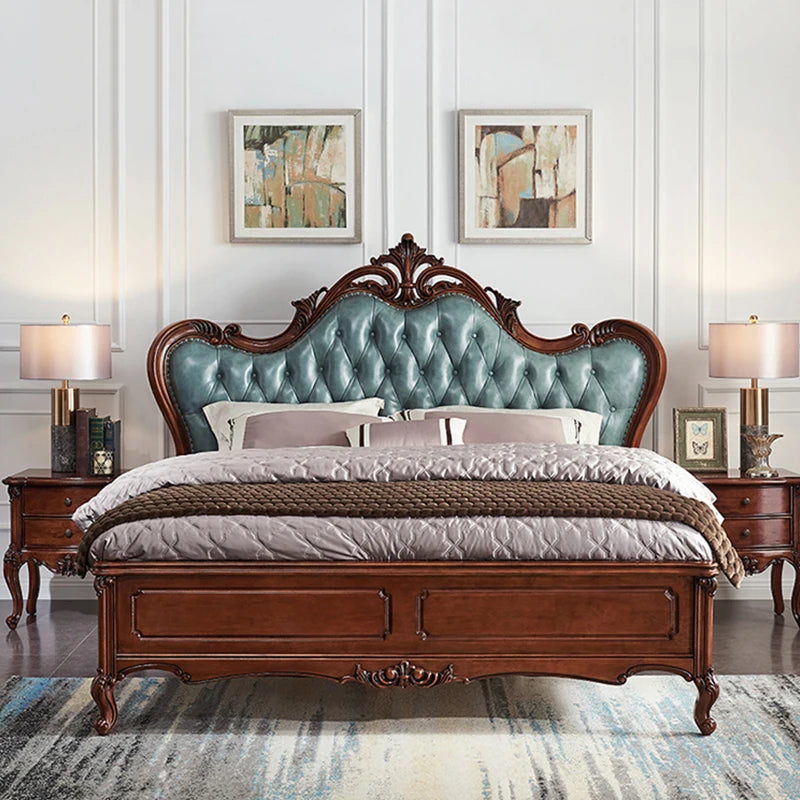 King Size Bedroom Bed European Aesthetic Storage Double Bed Modern Wood Camas De Matrimonio Dormitorio Luxury Furniture