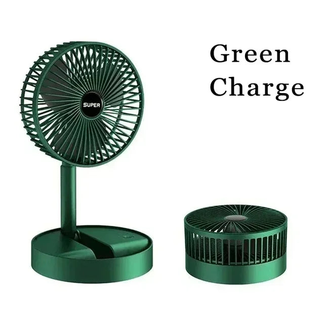 Electric Stand Fan Portable Folding Fan USB Rechargeable Foldable Desktop Fan Mini Mute Fan 3 Speeds Adjustable Height