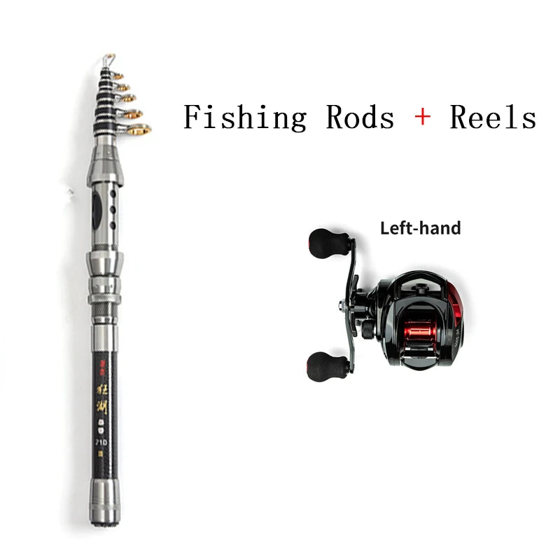Fishing Rod Combo 1.5-2.4M Telescopic Fishing Rod and Spinning Fishing Reel Fishing Set Carp Carbon Fishing Rod Reel Kit