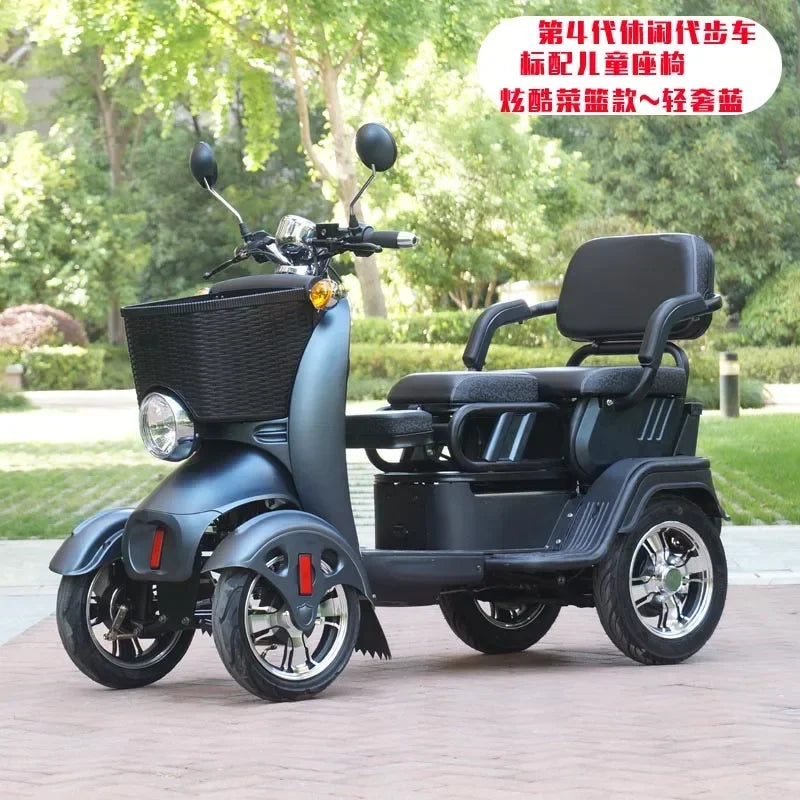XK Three-Seat 72V Electric Quadricycle Household 4-Wheel Lithium Battery Four-Wheel Scooter