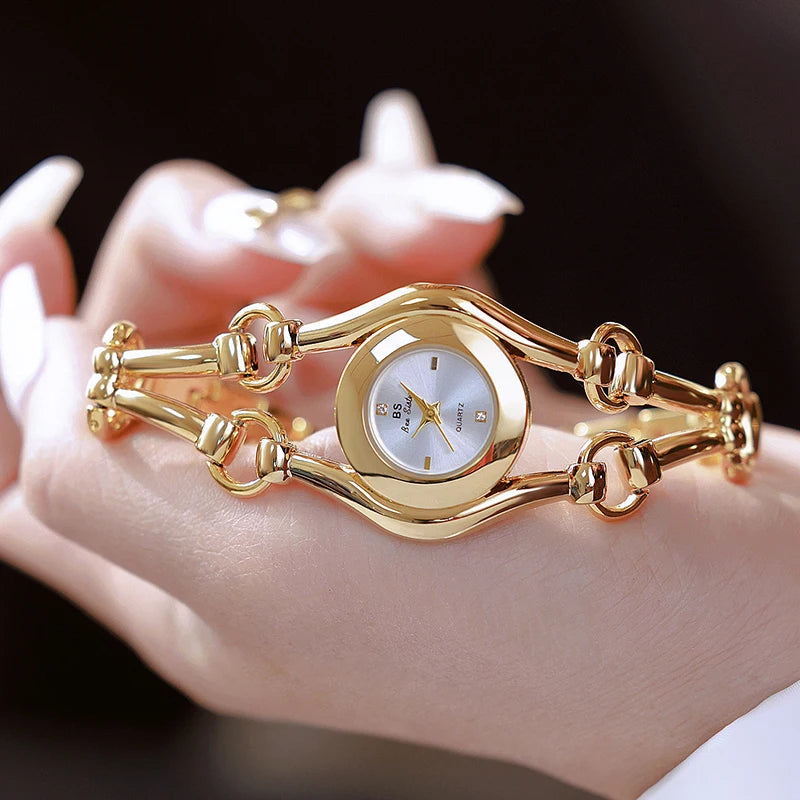 Women Bracelet Watches Top Brand Luxury Elegant Fashion For Ladies Wrist Watches Steel Quartz Female Clock Gold High Quality