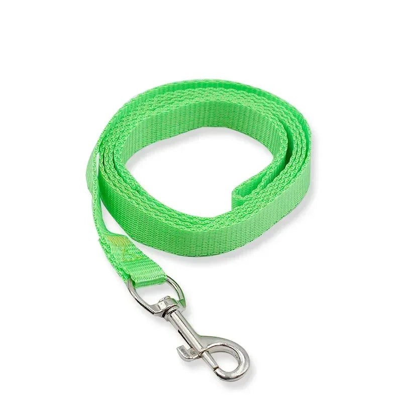 Pet Dog Nylon Collar Leash Rope Harness Lead Rope with Alloy Clasp Walking Training Leash Strap 1.5m Long Rope 7 Color