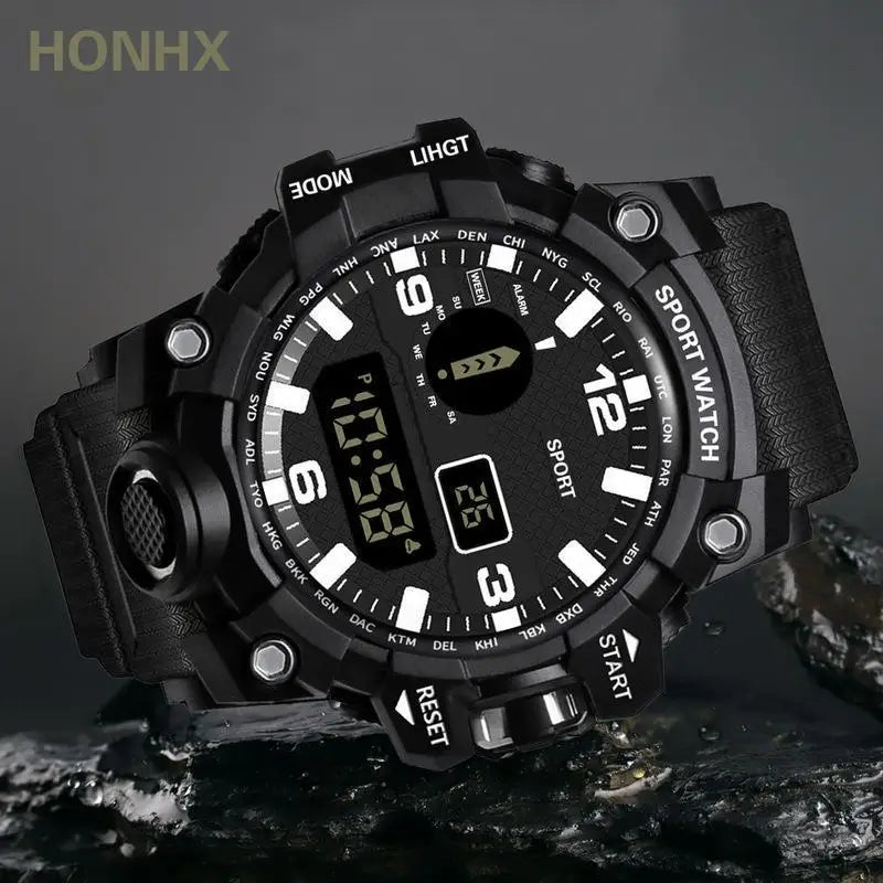 Men's Watch LED Digital Men Sport Watches Fitness Electronic Watch Multifunction Military Sports Watches Clock Kids Gifts