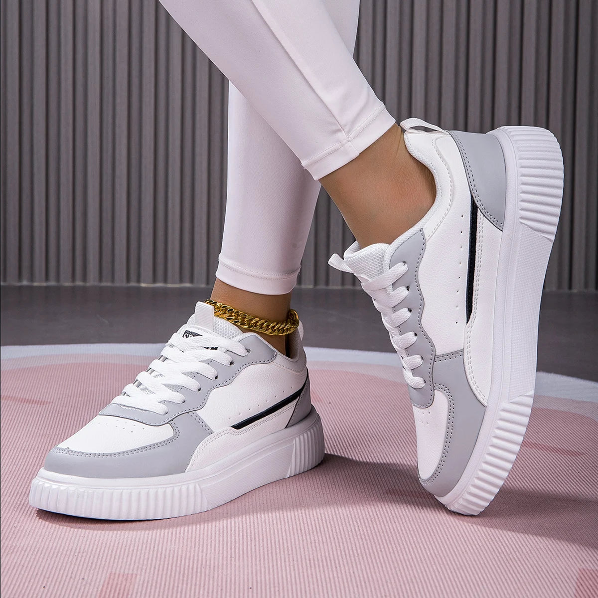 Men's Shoes Summer Breathable Trendy Versatile Casual White Sneakers Youth Non-Slip Sports Thick-Soled White Shoes