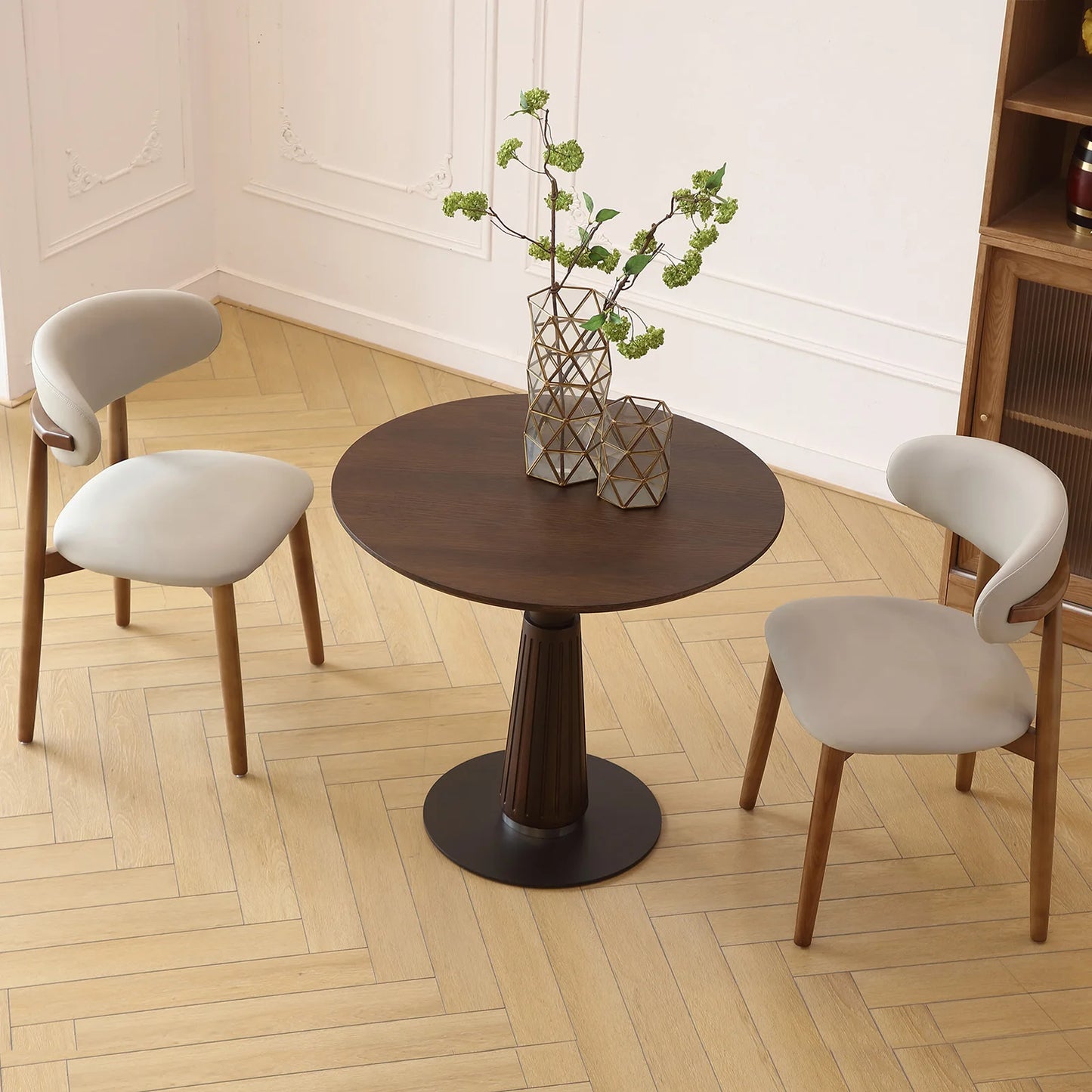 Round Mid-Century Modern Dining Table Best Choice Products 31.5inSpace-Saving Dinette Leisure Table for 2 to 4 Person