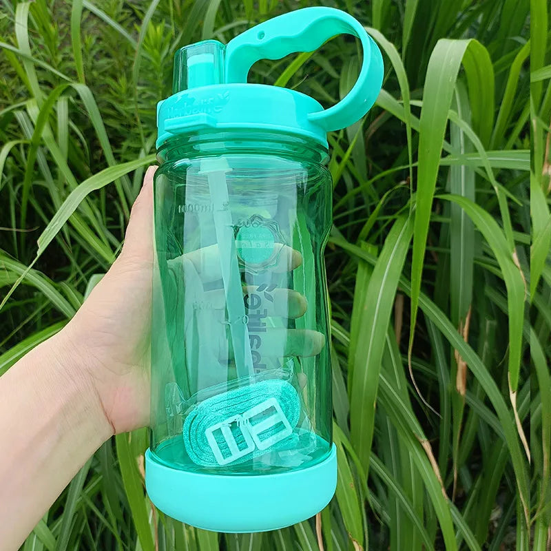 1 Liter Water Bottle Motivational Sports Bottle Leak proof Plastic Drinking Cup Outdoor Travel Gym Fitness Jugs