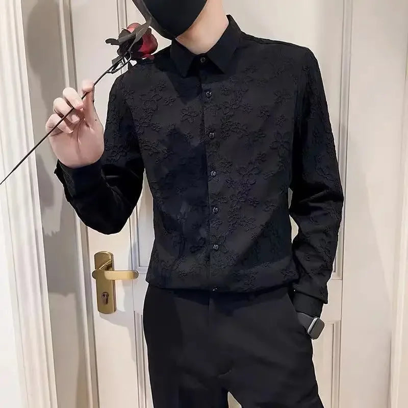 Shirts And Blouses For Men White Man Tops Plain Graphic Floral Clothing Korean Style Designer Fashion S Elegant Cheap Brand Cool