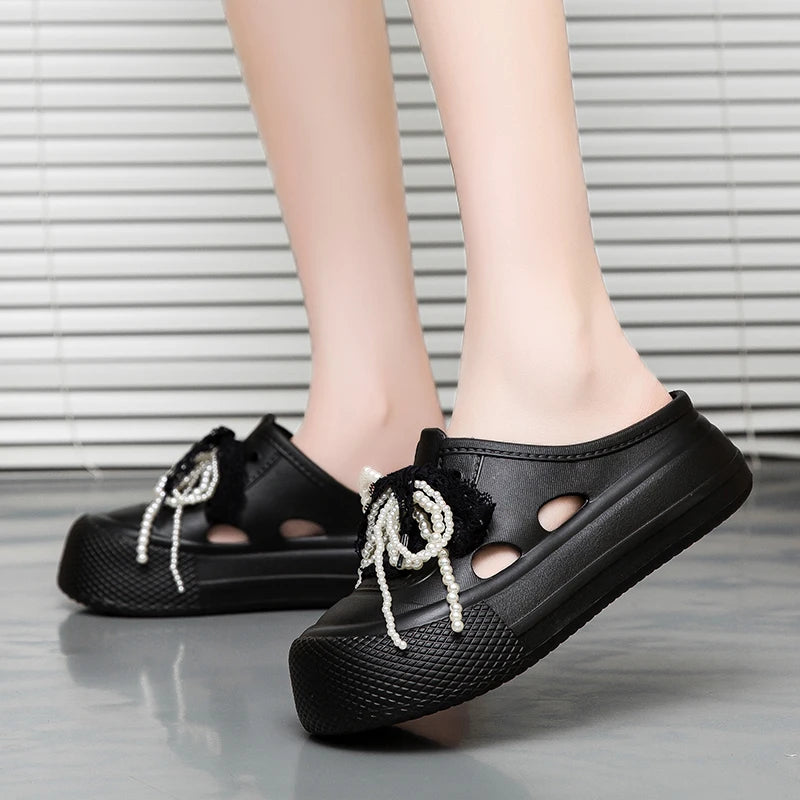 Women's Closed-Toe Slippers Outdoor Breathable Non-Slip Casual Summer New Lightweight Breathable Comfortable Lazy Slip-On