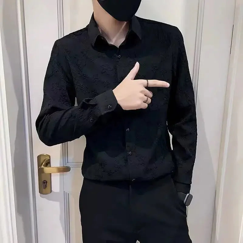 Shirts And Blouses For Men White Man Tops Plain Graphic Floral Clothing Korean Style Designer Fashion S Elegant Cheap Brand Cool