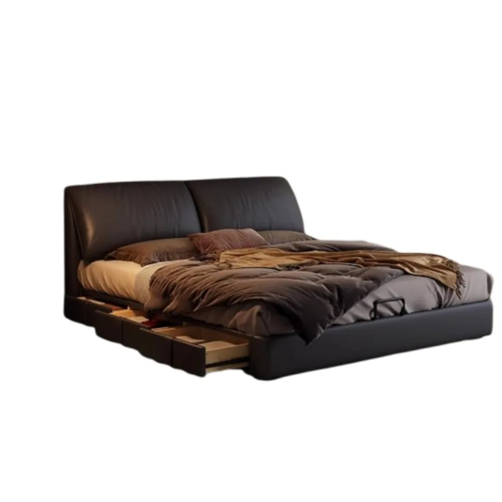 King Size Bedroom Black Bed Unique Europian Luxury Double Bed 180x200 Nightstands Somieres Y Marcos De Cama Home Decoration
