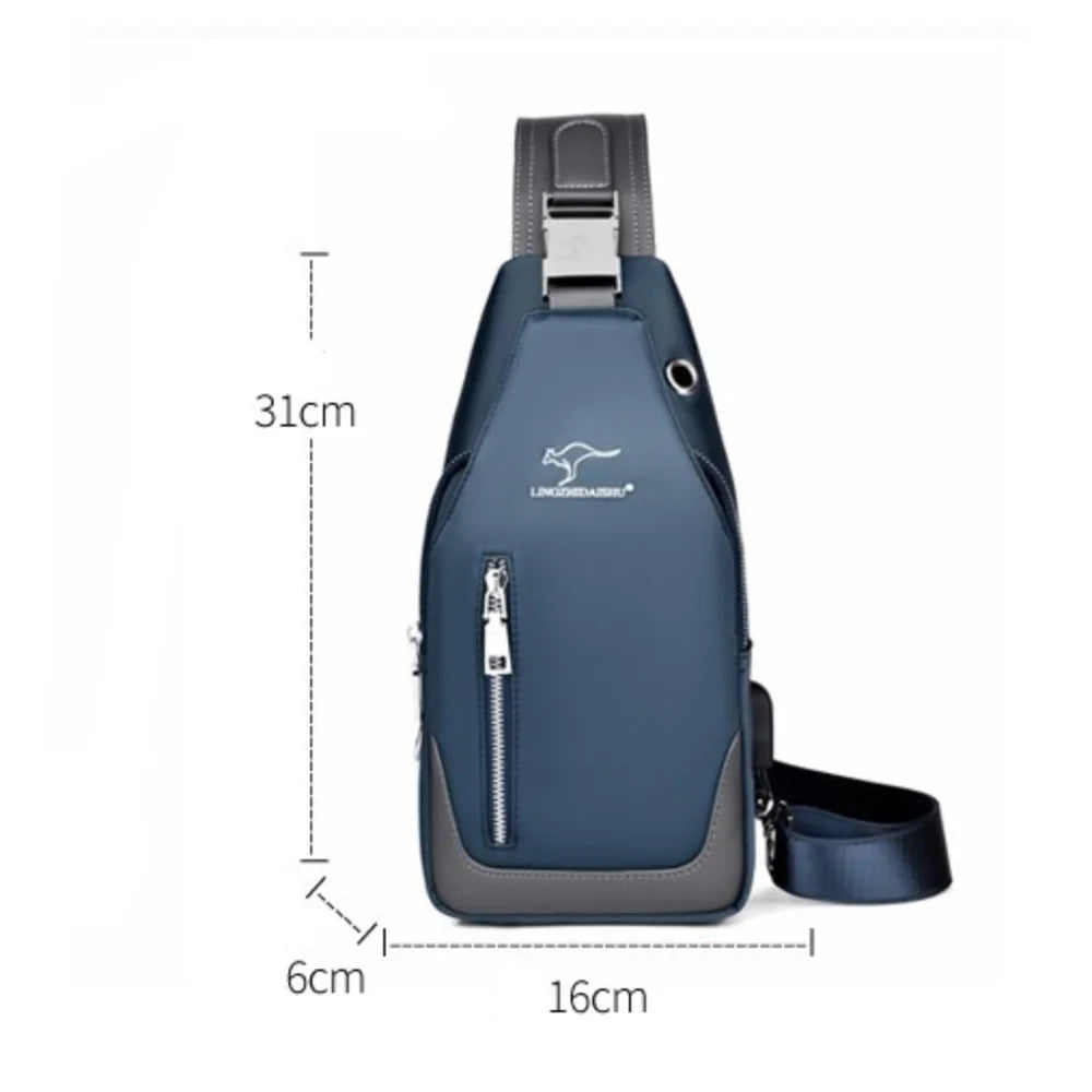 Men's Chest Bag New Fashion Korean Style Casual Sports Water Proof Oxford Chest Crossbody Bags for Men Shoulder Messenger Bag