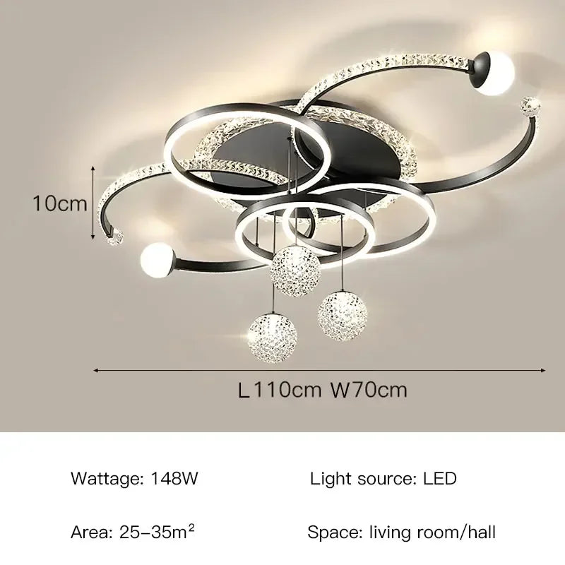 Living Room Ceiling Lamps Modern Intelligent LED Chandeliers For Resturant Kitchen Bedroom Lighting Home Decor Luster Luminaire