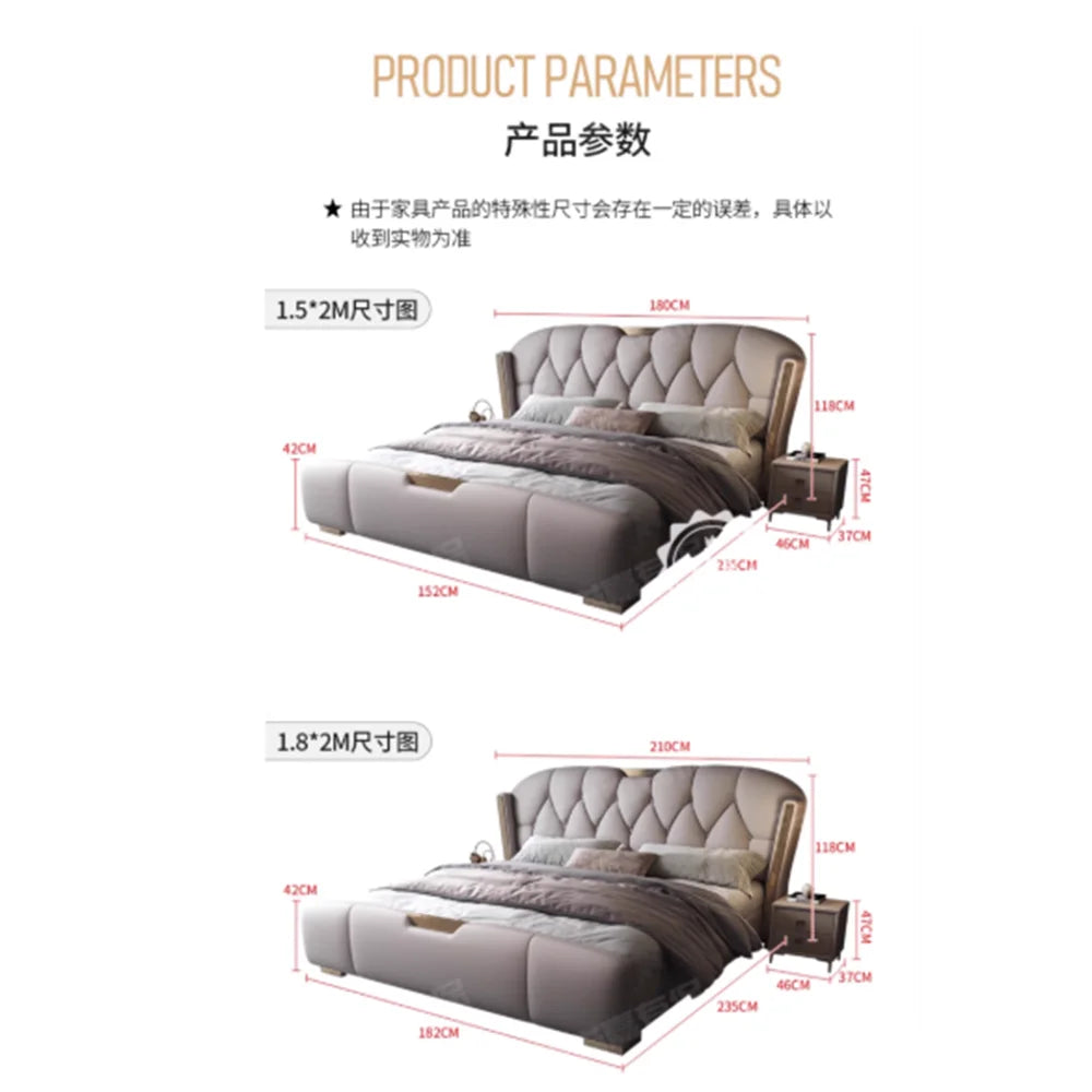 Fancy Twin Bed Upholstered Modern Sleeping Floor Bed Storage Luxury Muebles Para Dormitorio Bedroom Furniture Decoration