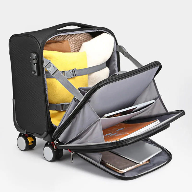 Unisex Travel Luggage Spinner Wheels Boarding Case Rolling Suitcase Wheeled on - Black Red Blue Green Brown Pink Grey