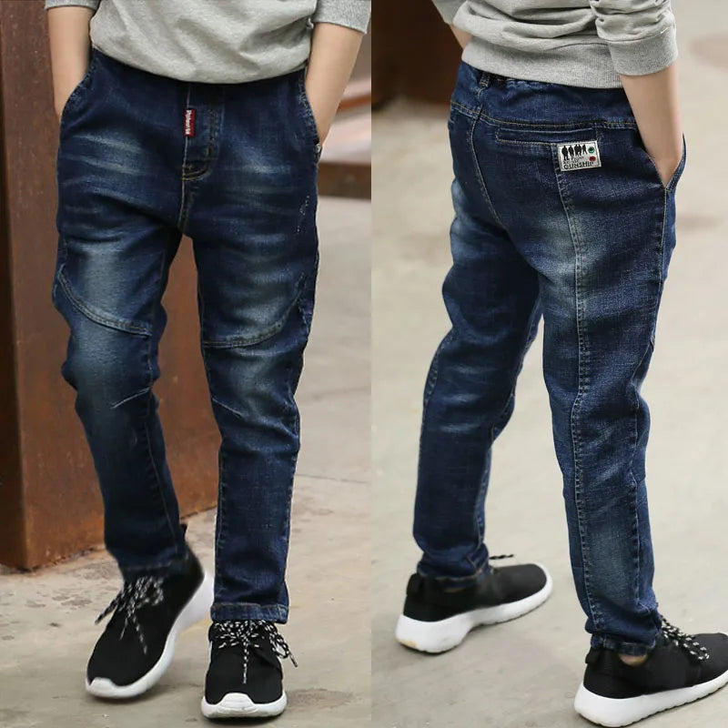 IENENS Kids Boys Jeans Baby Clothes Classic Pants Children Denim Clothing Infant Boy Casual Bowboy Bottoms Trousers 4-11 Years