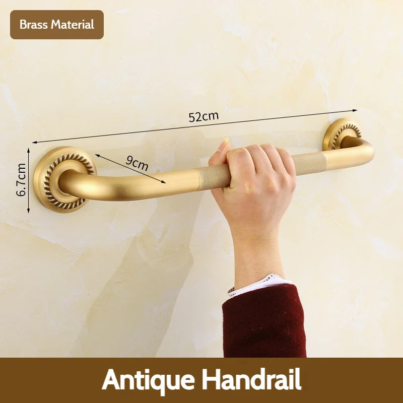Antique Brushed Brass Bathroom Accessories Sets Towel Shelf Toilet Paper Holder Soap Holder Towel Rack Bathroom Hardware Sets