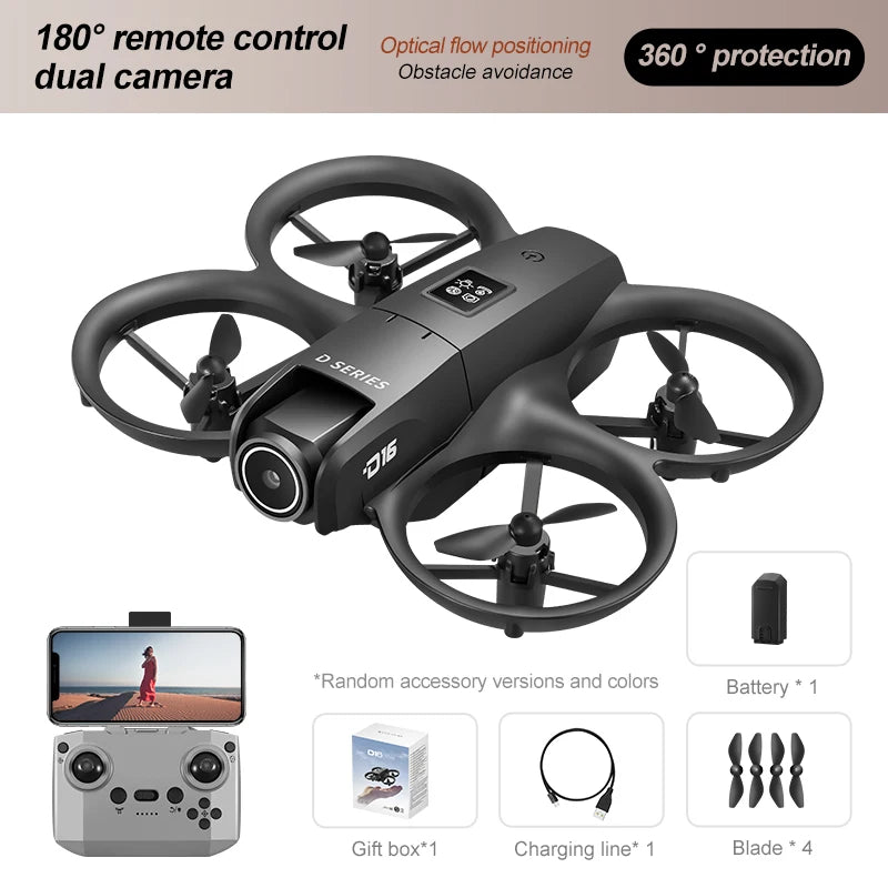 NEW Drones D16 GPS 8K Professional HD 180° Dual Cameras 5G WIFI Brushless Motors Obstacle Avoidance FPV Foldable Quadcopter Toys
