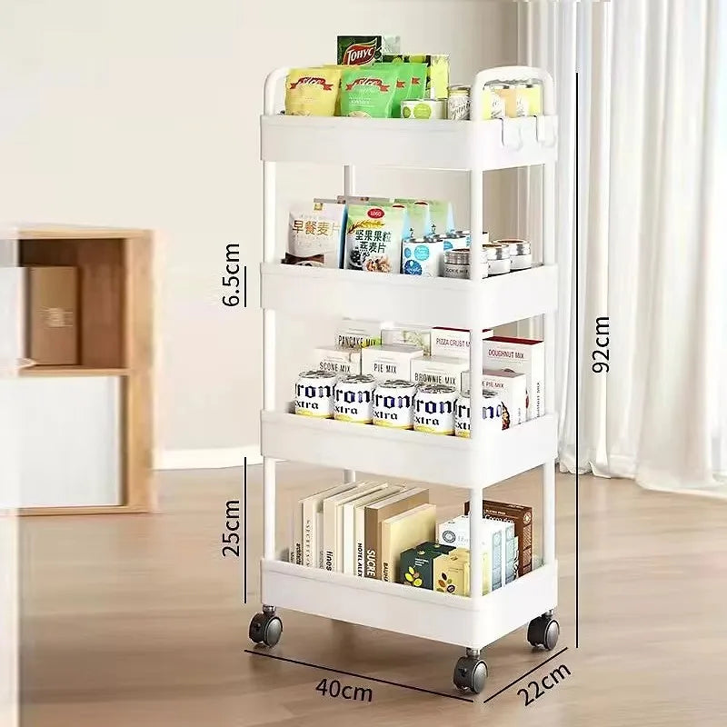 Trolley Bookshelf Kitchen Storage Rack Kitchen Corner Narrow Slit Storage Cabinet Bathroom Living Room Home Organizer Gifts