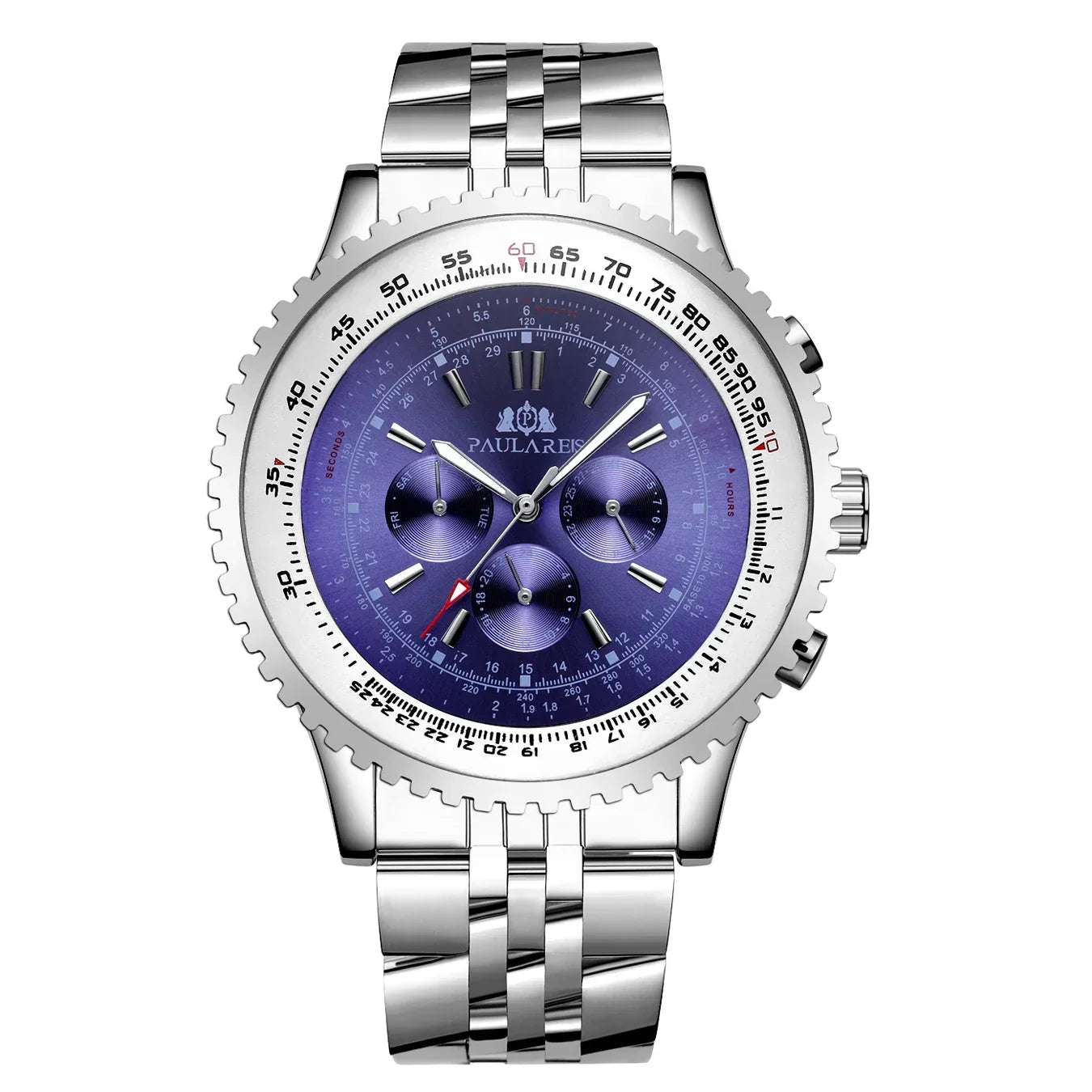 Automatic Watch for Men Mechanical Stainless Steel Strap Fashion Sports Blue Black White Big 50mm Classic Reloj Hombre Baratos