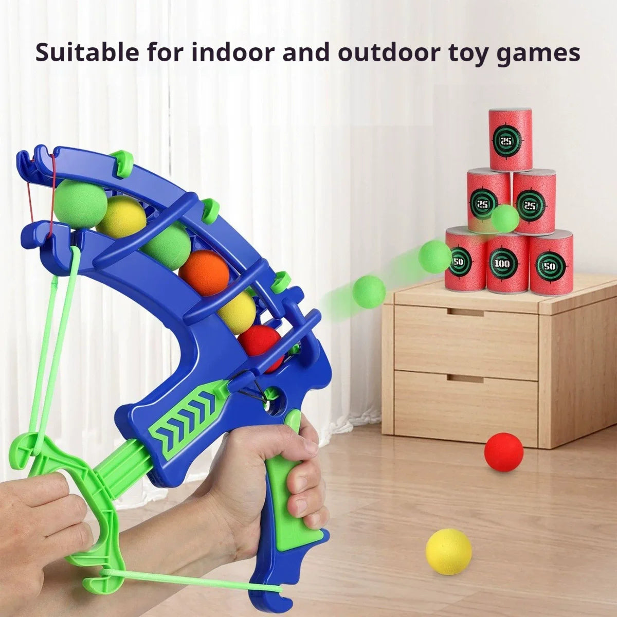 Montessori Educational Children's Outdoor Game Toy - Sport Slingshot Target Sticky Ball Dartboard Basketball Board
