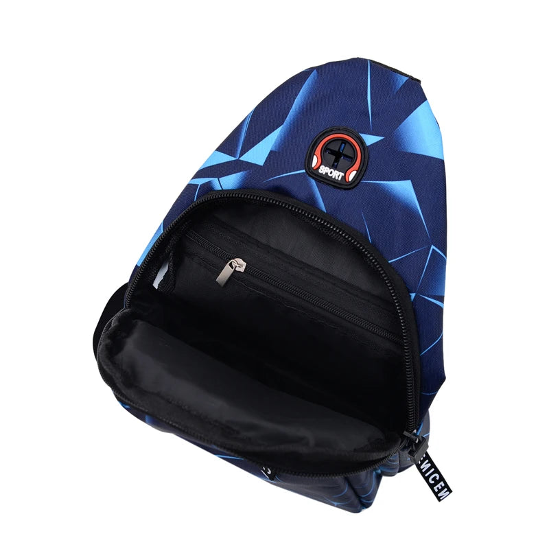 Men's Chest Bag Simple Multi-Functional Large Capacity Men's Casual Crossbody Bag Multi-Functional Single Shoulder Messenger Bag