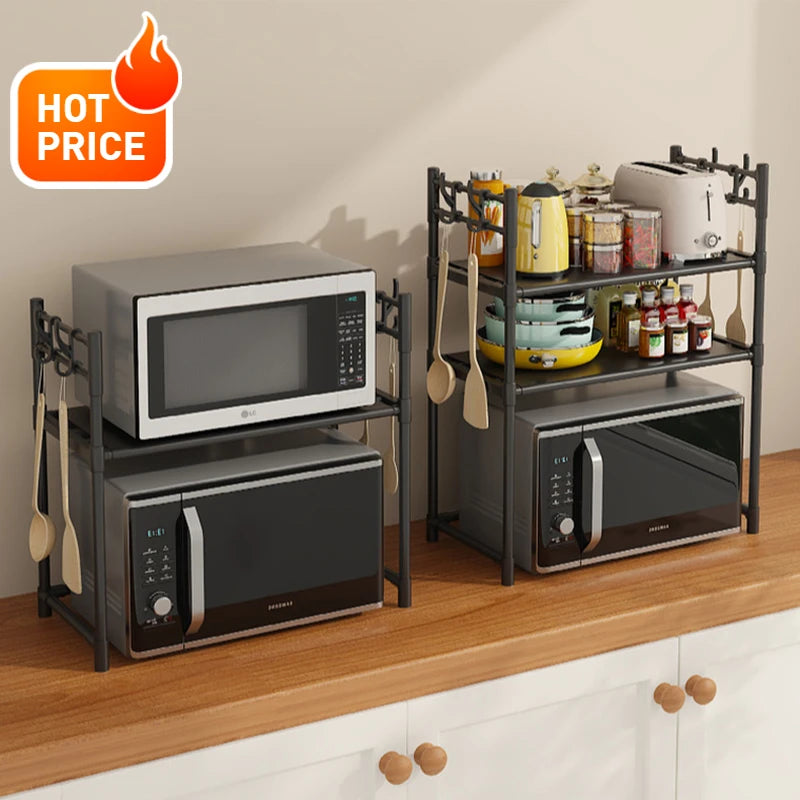 Kitchen Storage Rack Multi-Layer Microwave Rack Simple Standing Countertop Condiment Oven Organizer Shelf Kitchen Accessories