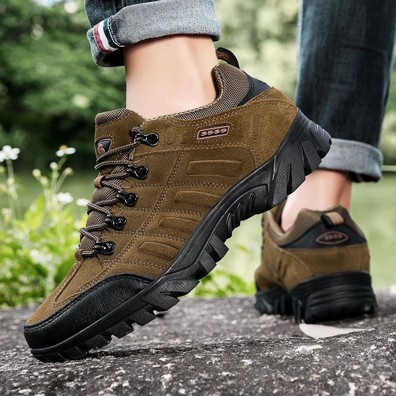 New Outdoor Hiking Trekking Mountain Sports Shoes for Men Walking Shoe Breathable Cushioning Non-slip Travel Casual Sneakers