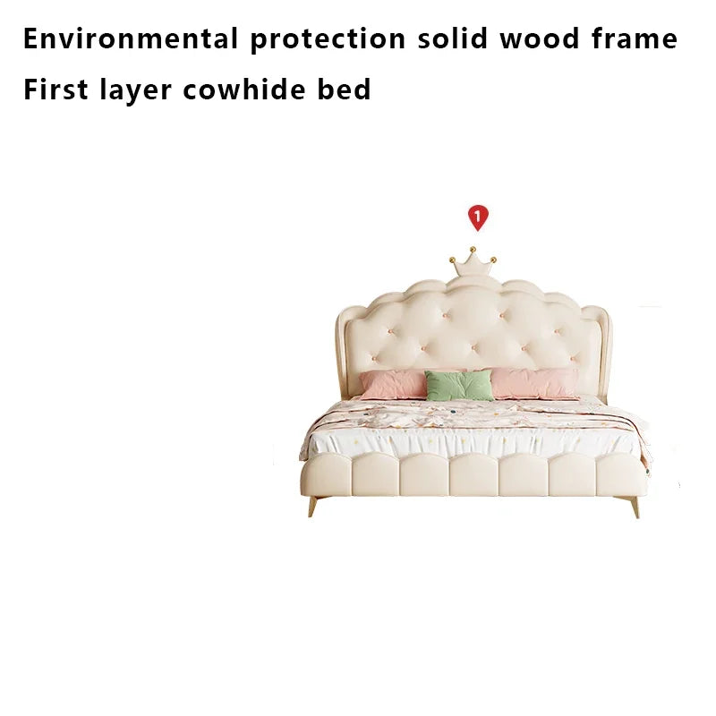 Modern Double Bed Luxury Design Castle Sleeping Cute Bed Nordic European Simple Space Saving Loft Sun Wood Cama Salon Furniture