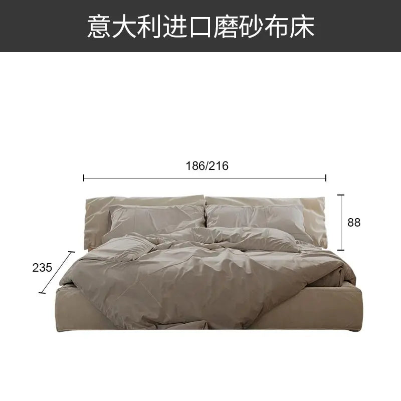European Unique Beds Minimalist Aesthetic Nightstands Double Bed Loft Upholstery Muebles Para El Hogar Furniture Decoration