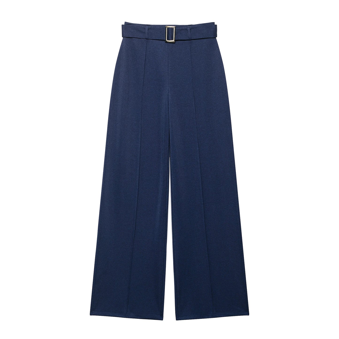 Women's clothing autumn new product elegant simple and versatile fashion wide-leg ribbed belt twill casual trousers