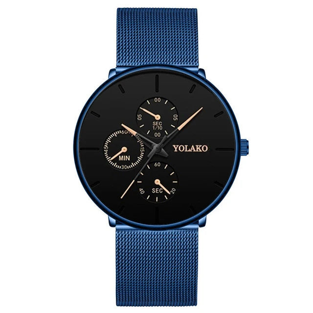 New Women Luxury Watches for Men Business Casual Ultra Thin Clock Male Stainless Steel Mesh Belt Quartz Watch relogio masculino