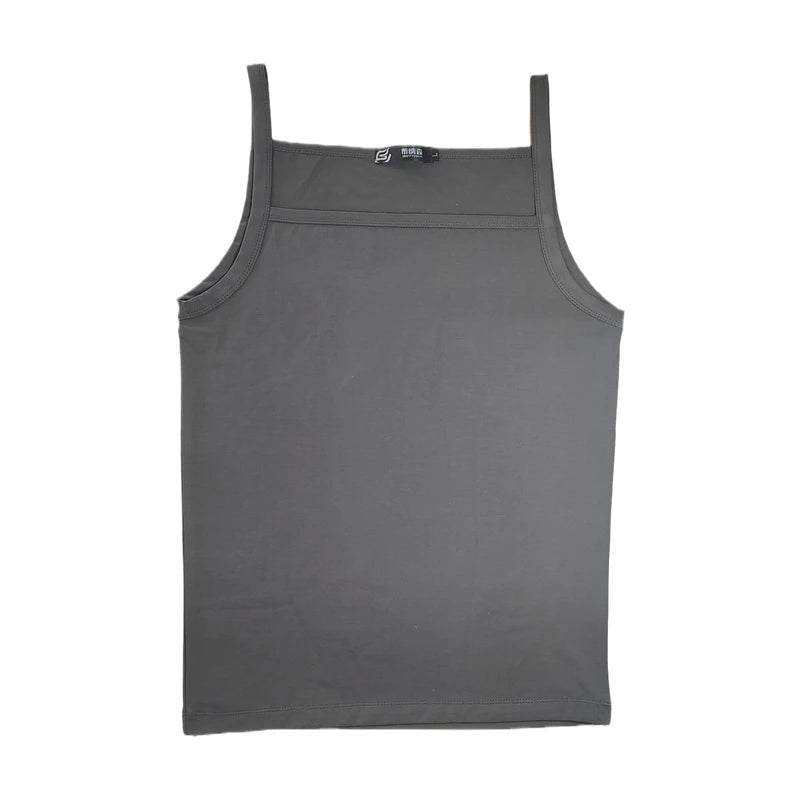 Men's wear sexy men underwear diy Male spaghetti strap low neck tight-fitting vest 100% cotton t-shirt summer men's clothing