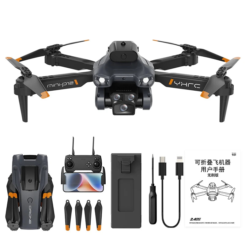 Drone Profesional 8K HD Wide Angle Camera Unmanned Obstacle Avoidance Aerial Photography Optical Flow Foldable Quadcopter Gifts
