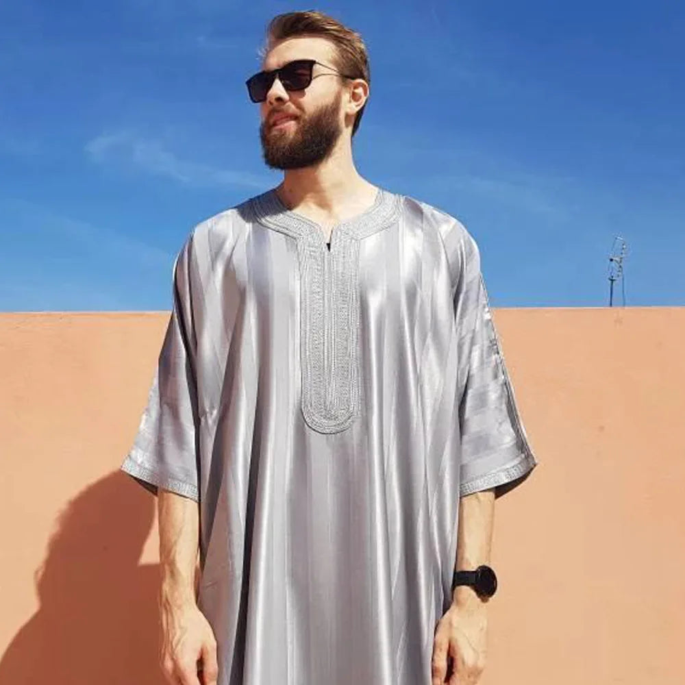 Muslim Men Clothing Kaftan Robes Pakistan Traditional Ethnic Loose Middle East Thobe Kurta Arab Abaya Turkish Dress Dubai Islam