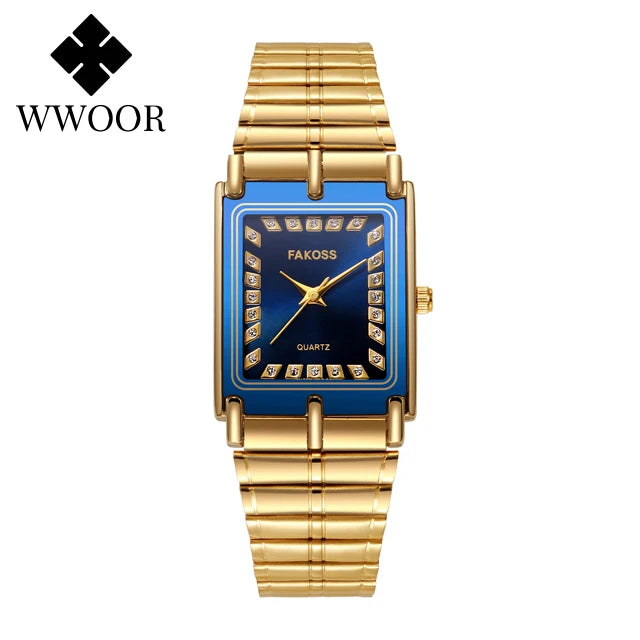 Men's Square Watches 2025 Top Brand Luxury Gold Male Stainless Steel Quartz Watch for Men Wrist Watch Relogio Masculino