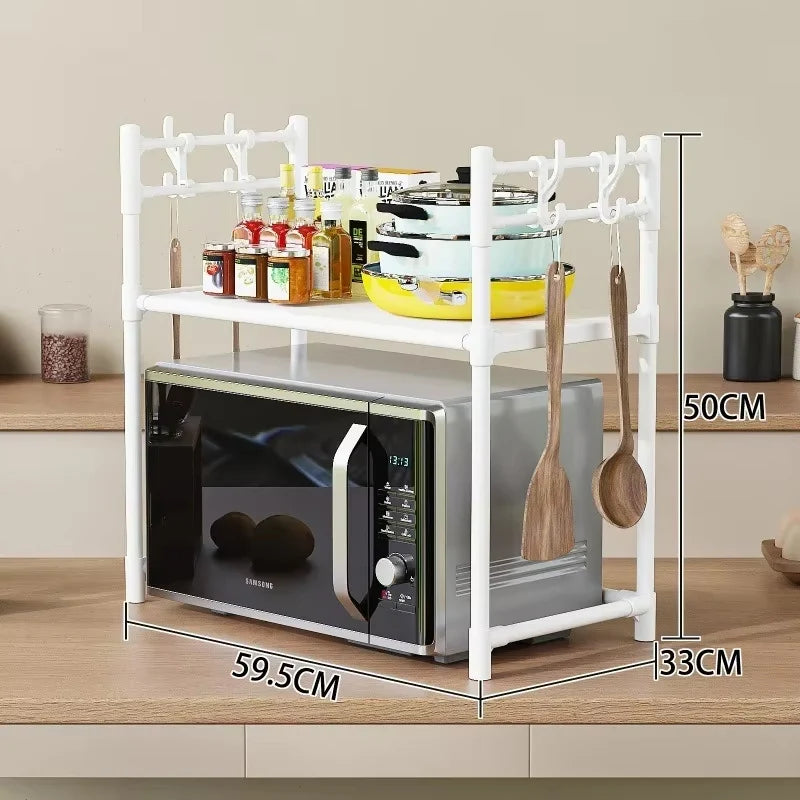 Kitchen Storage Rack Multi-Layer Microwave Rack Simple Standing Countertop Condiment Oven Organizer Shelf Kitchen Accessories