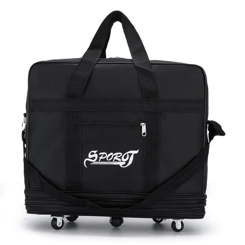 New Luggage Bag With Wheels Foldable Luggage Airline Checked Bags Oxford Large Capacity Moving Storage Bag Rolling Packing Cubes