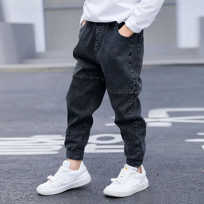 IENENS Kids Boys Jeans Baby Clothes Classic Pants Children Denim Clothing Infant Boy Casual Bowboy Bottoms Trousers 4-11 Years