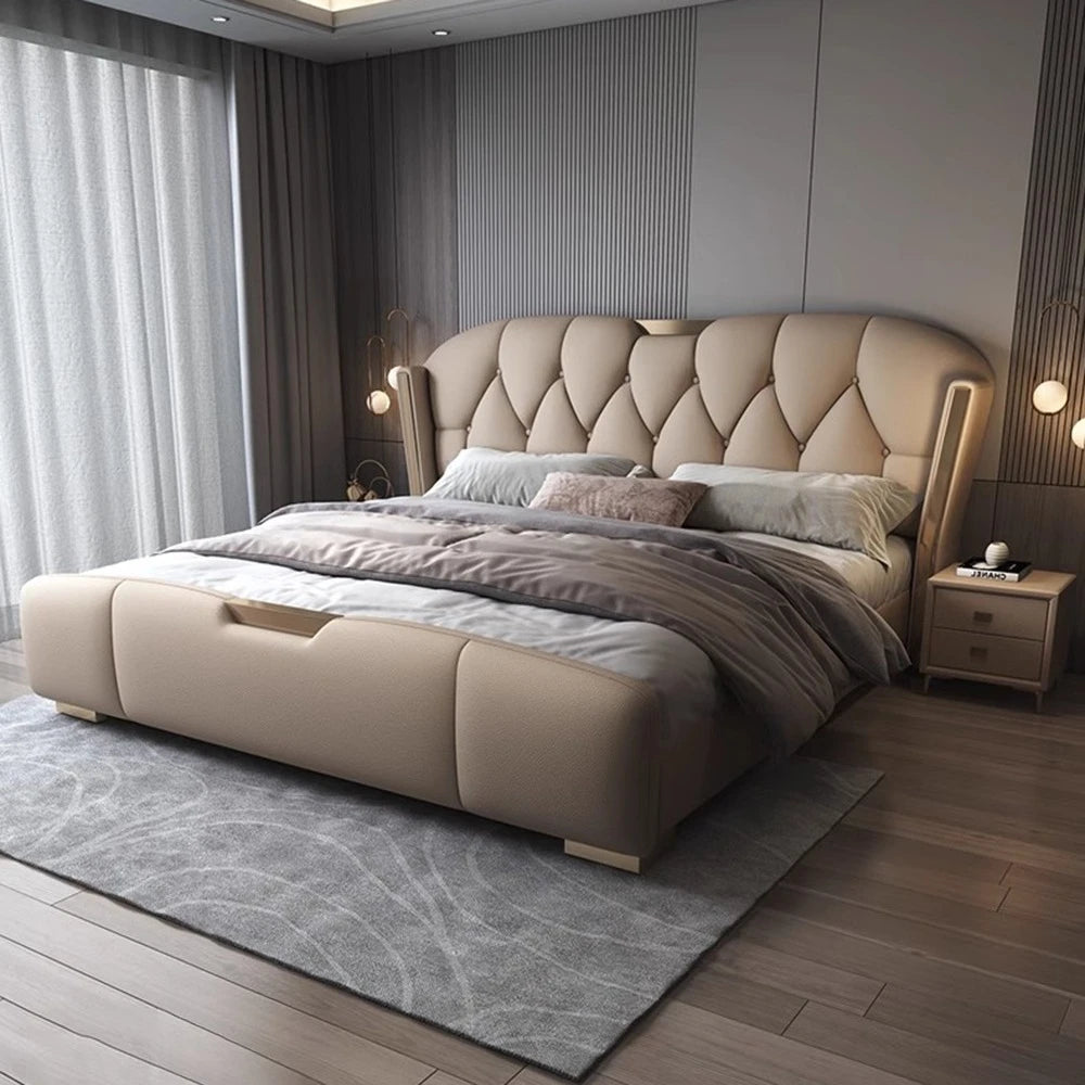 Fancy Twin Bed Upholstered Modern Sleeping Floor Bed Storage Luxury Muebles Para Dormitorio Bedroom Furniture Decoration