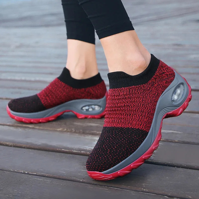 Women's Shoes Are Fashionable Casual Trendy Breathable Mesh Shock Absorbing Thick Soled Comfortable Cushioned Running Shoes