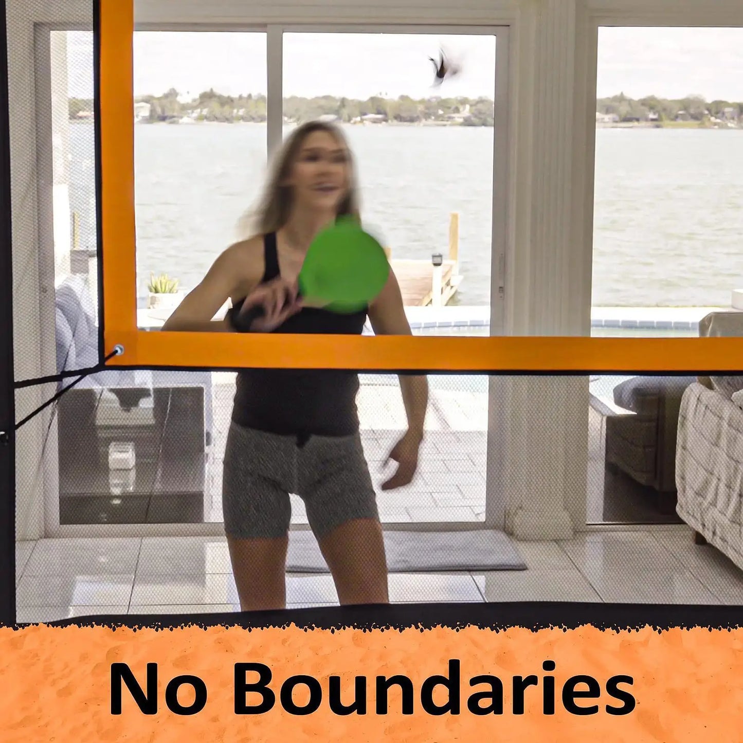 Badminton Net Set Sports Net with Carry Bag with Stand with Shuttlecocks with Rackets for Games Beach Indoor Practice