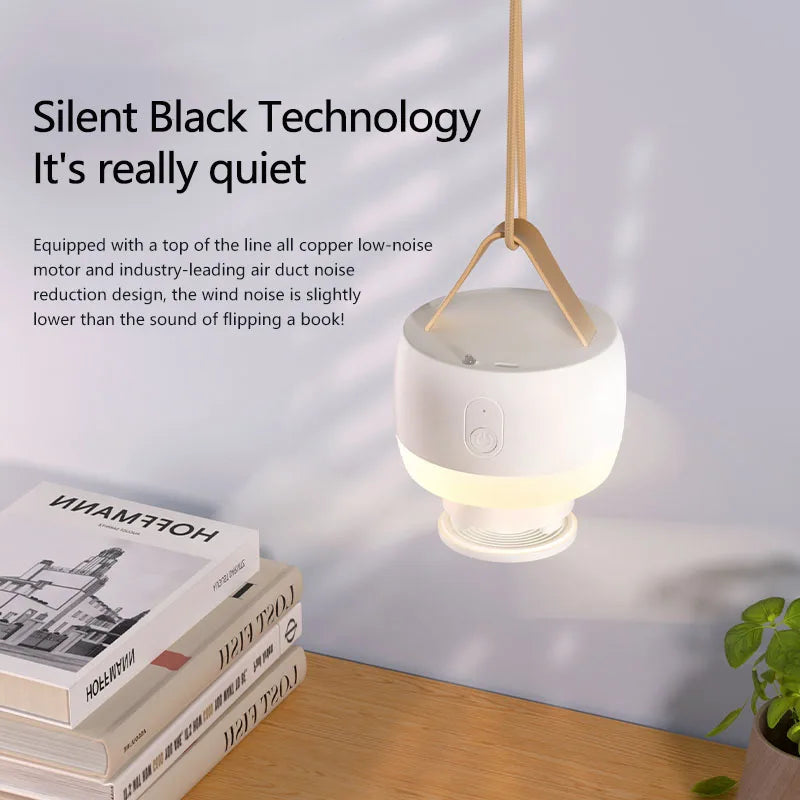 Electric fan Outdoor camping Small ceiling fan dormitory small fan USB charging Remote control Atmosphere lights ceiling fan