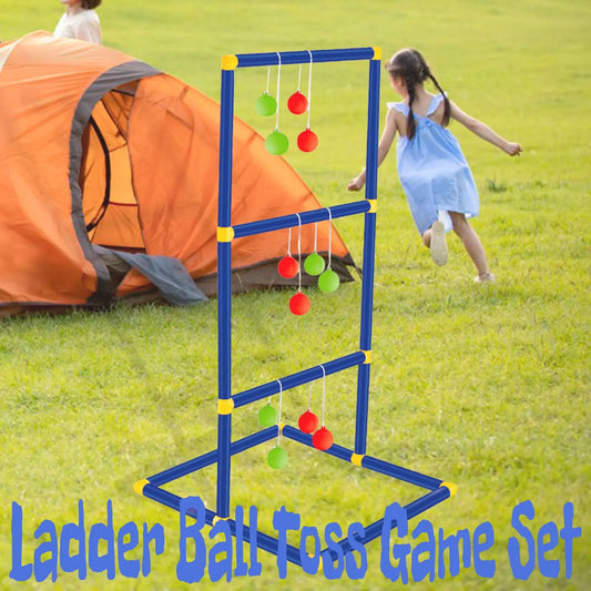 Ladder Ball Toss Game Set for Lawn Backyard Family Interactive Game Children's Ladder Golf Stand Portable Indoor Outdoor Sports