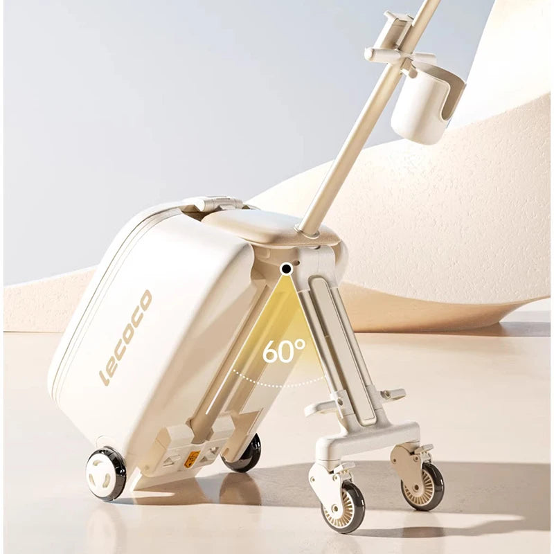 Two-in-one Separated Children's Luggage 20 inch Can sit ride Baby Boarding Trolley Suitcase with Water Cup Holder Suitcase