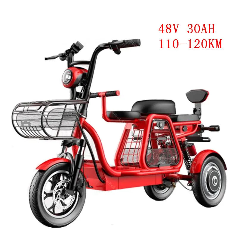 Daibot Electric Scooter With Seat 3 Wheel Electric Scooters 12 Inch 500W 48V 30KM /H Portable Tricycle Off Road Electric Bike