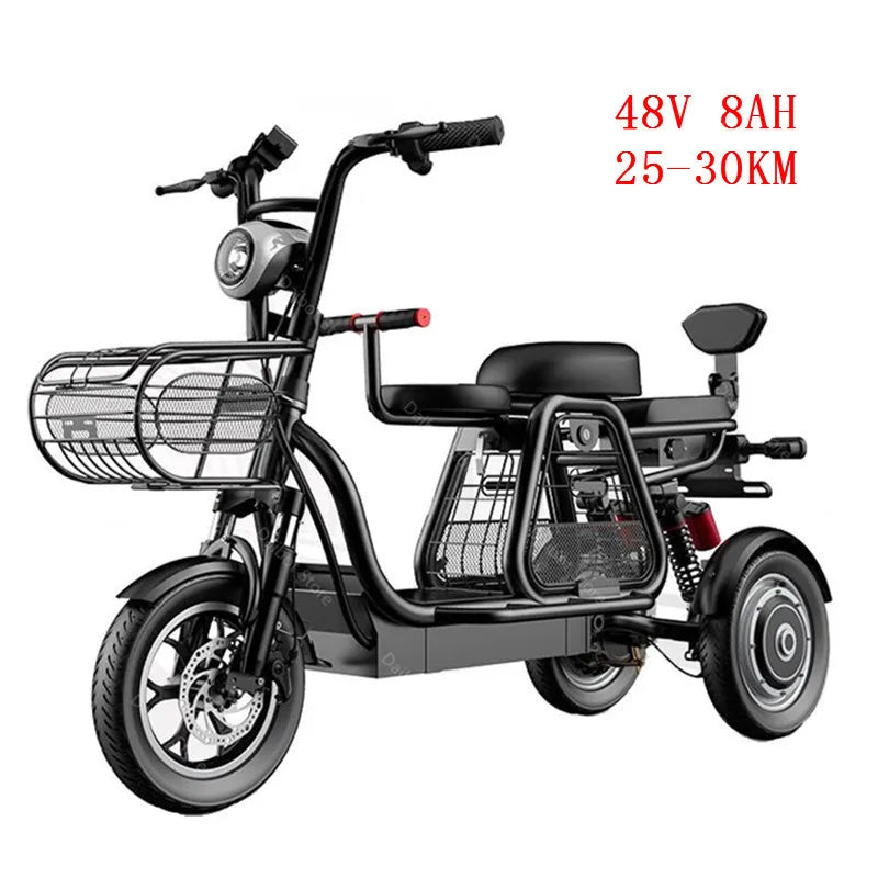 Daibot Electric Scooter With Seat 3 Wheel Electric Scooters 12 Inch 500W 48V 30KM /H Portable Tricycle Off Road Electric Bike