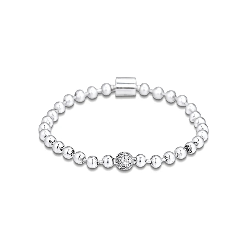 Beads & Pave Bracelets For Woman DIY Jewelry Making Sterling Silver Jewelry Beaded Chain Fashion Female Bracelets